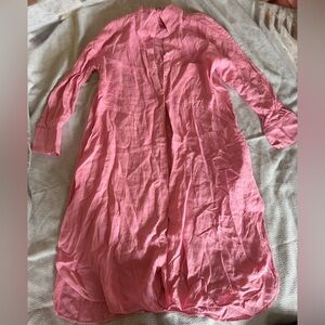 Massimo Dutti Pink Linen Shirt Dress Size 6